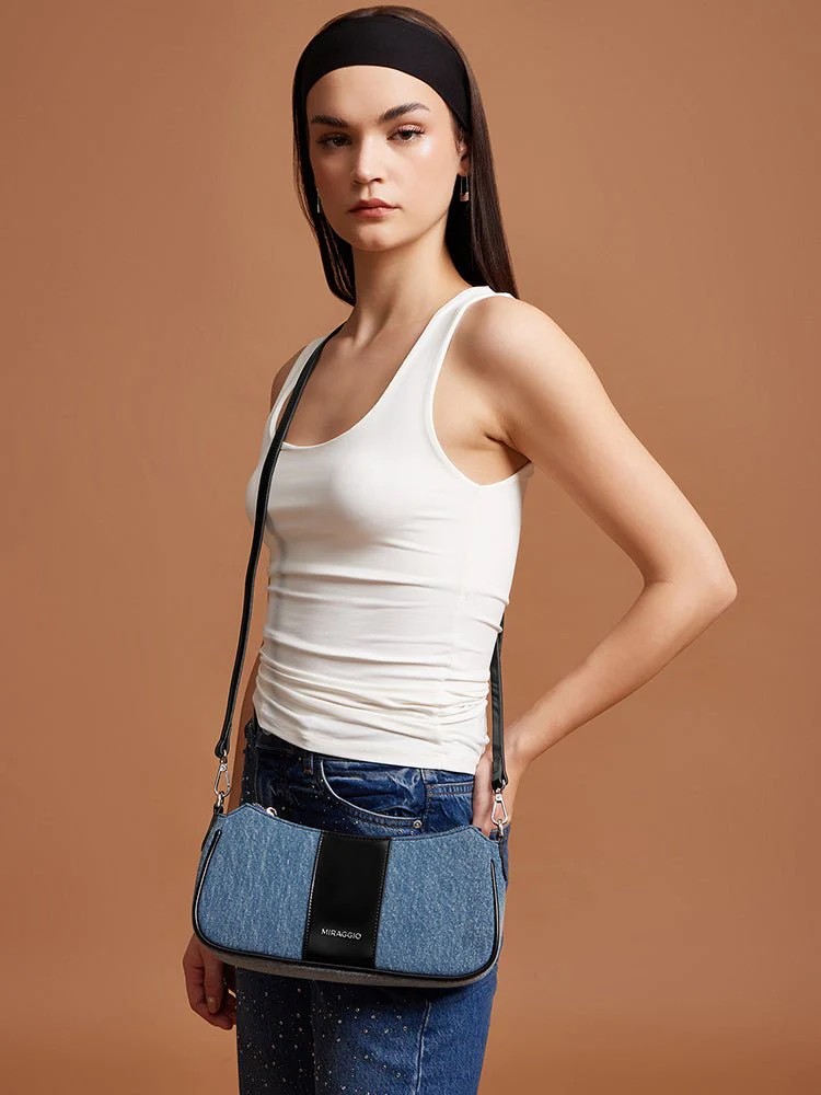 Bella Denim Shoulder Bag - Image 8