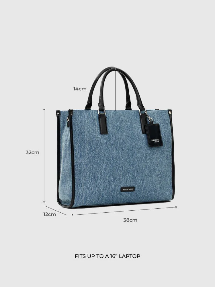 Denice Denim Tote Bag - Image 4
