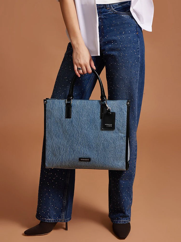 Denice Denim Tote Bag - Image 7